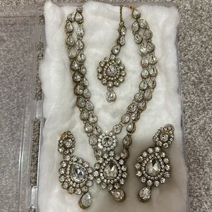 Stone Gold necklace set with tikka
